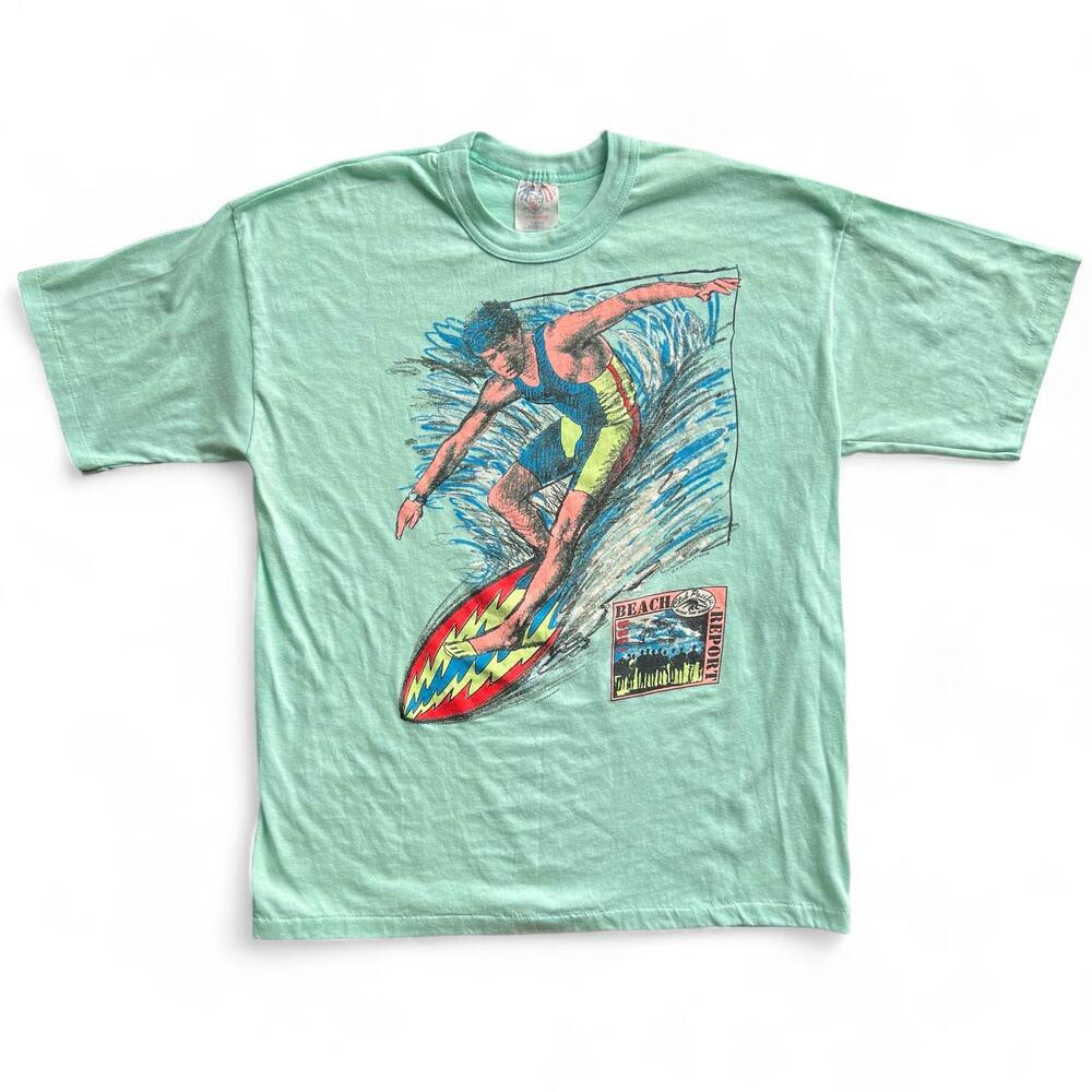 Vintage 1988 Club Pacific Beach Report Surf T Shirt Single Stitch L USA Surfing - Picture 1 of 9